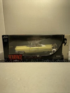 Jada Toy Scarface 1963 escala 1:24 Cadillac Serie 62 modelo amarillo diecast - Imagen 1 de 7