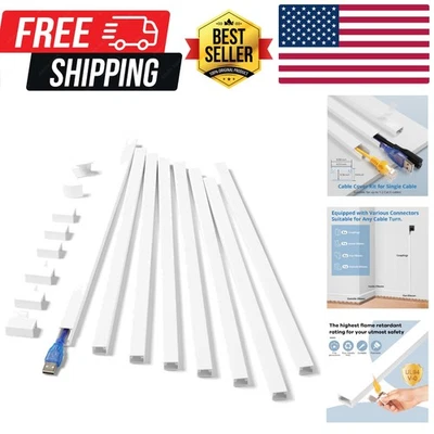 单线隐藏套件,126 英寸电缆盖适用于墙壁电线,迷你电线隐藏器适用于... — 第 1/4 张图片