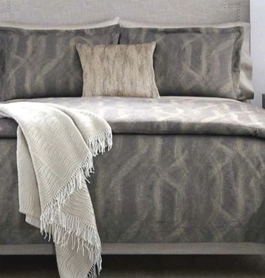 Sferra Belardo Indigo King Duvet Cover Two King Shams Sateen Jacquard Italy NEW - Image 1 of 4