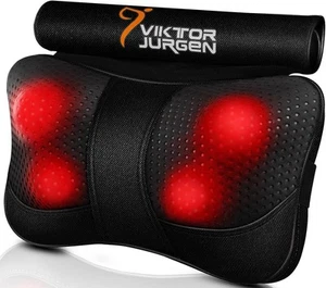 VIKTOR JURGEN Shiatsu Rückenmassagegerät mit Wärme - Kneten Massagetuch schwarz - Bild 1 von 9