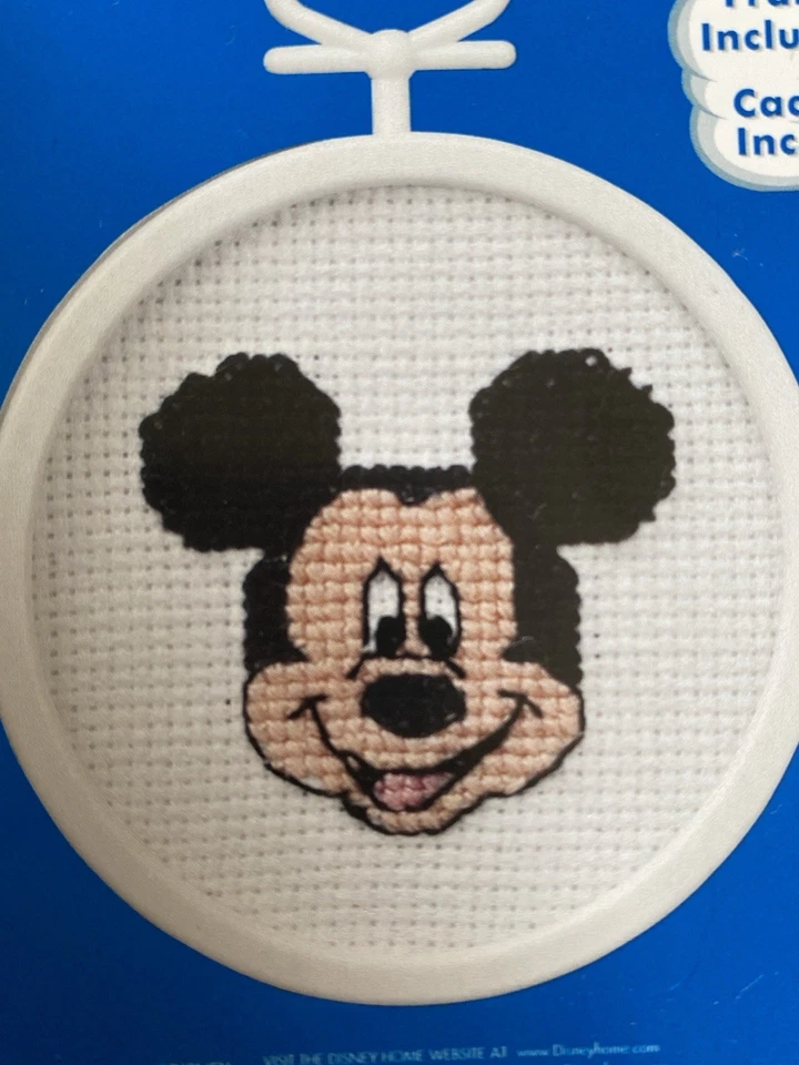 Disney Mickey Mouse Counted Cross Stitch Pattern 2.5” Round - Image 1 of 1
