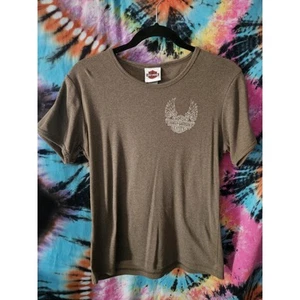 Harley Davidson Green Wings "Free Spirit" T Shirt Large Biker Y2K Motorcycle - Bild 1 von 10