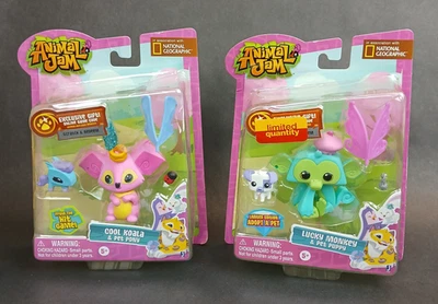 Animal Jam Lucky Monkey 宠物小马 酷考拉 宠物 小狗 公仔 宠物 "搁板磨损" — 第 1/4 张图片