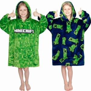 Minecraft Oversized Hoodie Blanket for Kids Teens Reversible Super Soft Fleece - Picture 1 of 8