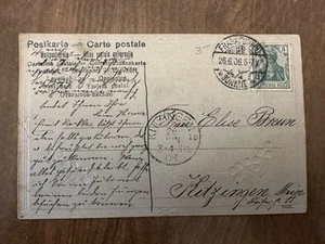 Germany States Bavaria Embossed Birthday Postcard Kitzingen Jugendstil DYRN 1906 - Picture 1 of 6