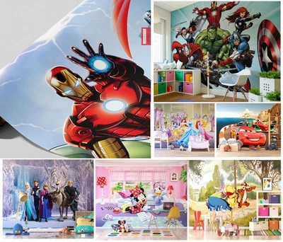 Kids Disney Photo Wallpaper Elsa Cars Nursery Green Blue Mickey Mouse Marvel - Image 1 of 4