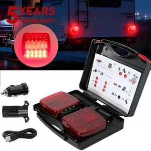 Wireless Magnetic LED Trailer Lights - Battery/USB Waterproof Tow Tail Lights US - Bild 1 von 12