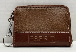 Vintage Esprit Brown Keychain Wallet Coin Purse Card Holder ID Pouch - Picture 1 of 13