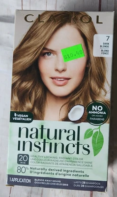 NEW - Clairol Natural Instincts Hair Color 7 Dark Blond No Ammonia Vegan - Image 1 of 4
