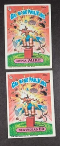 1986 Topps Garbage Pail Kids #250a NEWLY DEAD ED & 250b DYNA MIKE Lot GPK OS6 - Picture 1 of 2