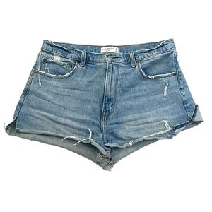 Abercrombie & Fitch The Mom pantaloncini denim lavaggio medio alti donna taglia 14 - Foto 1 di 4