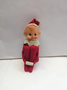 Ginocchiera vintage elfo pixie decorazione natalizia faccia in gomma. - Foto 1 di 4