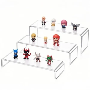 Large Acrylic Display Risers: 3Pcs 9" Rectangular Clear Display Stand Shelf f... - Picture 1 of 9