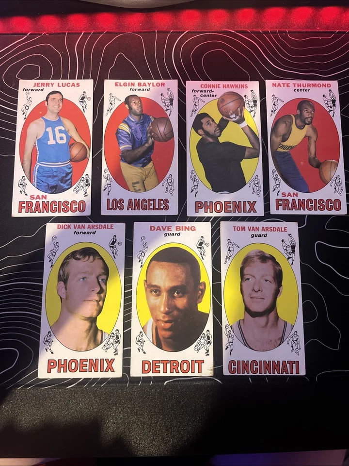 1969-70 Topps 批量 7 张卡 Lucas Baylor Hawkins Thurmond Arsdales Bing 名人堂 — 第 1/2 张图片