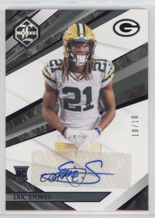2021 Panini Limited Spotlight Amethyst /10 Eric Stokes #187 Rookie Auto RC - Image 1 of 2