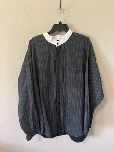 Scully Western Shirt Mens Size XXL Banded Collar Button Down Black And White - Picture 1 of 7