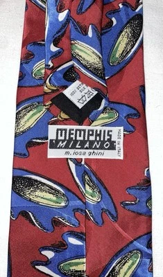 Cravatta da collezione Vintage Memphis Milano 100% Seta - Imagen 1 de 4