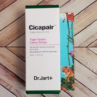 Suero facial Dr.Jart+ Cicapair Tiger Grass camuflado gotas FPS 35 (1,01 oz 30 ml) enrojecimiento Foto 1 de 4