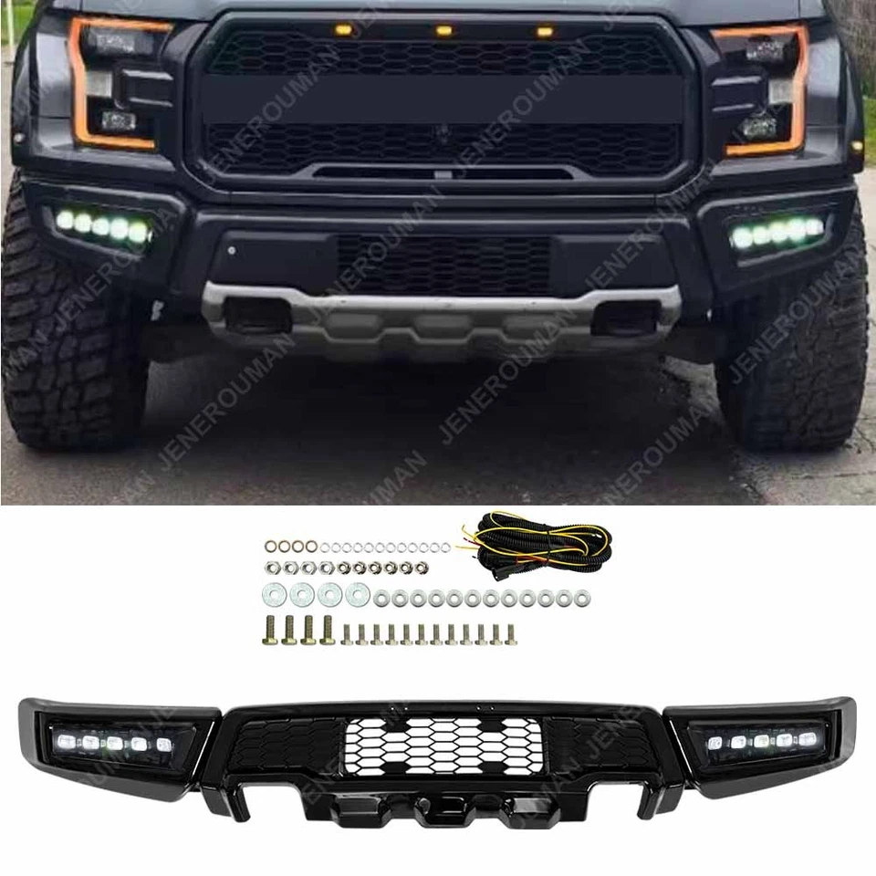 Steel Front Bumper Raptor Look With DRL LED Lights For 2009-2014 Ford F150 F-150 Foto 1 de 4