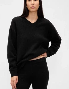 Suéter GAP CashSoft de gran tamaño con cuello en V negro XXL 2XL nunca usado - Imagen 1 de 10