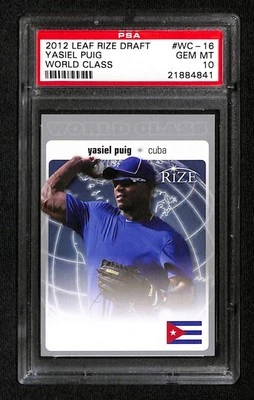 Yasiel Puig 2012 Leaf Rize Draft #WC-16 PSA 10 - Image 1 of 2