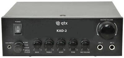 QTX KAD-2 Digital Stereo Verstärker Class D 110W 4 Ohm & 80W 8 Ohm mit Echo FX - Bild 1 von 4