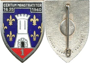 1° Régiment de Cuirassiers, émail, dos grenu, Arthus Bertrand + Poinçon (7530) - Picture 1 of 1
