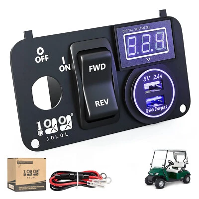 Carro de golf 10L0L cargador USB enchufe voltímetro botón interruptor FR para EZGO TXT PDS Foto 1 de 4
