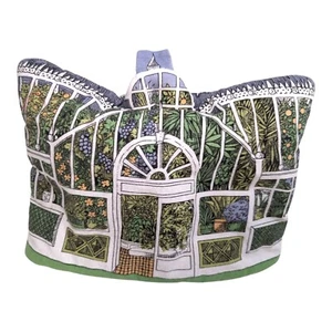 Vintage Cuckoobird Botanical Garden Greenhouse Tea Pot Cover Cozy Pat Albek 7x11 - Picture 1 of 15