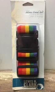 Pride Rainbow Flag Webbed Belt Lewis N Clark Deluxe Quick Release Luggage Belt N - Picture 1 of 5