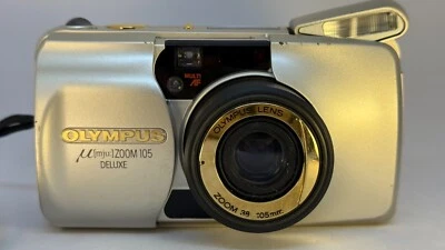 Olympus Stylus Zoom 105 Deluxe 35mm Point & Shoot Film Camera w/ Case Japan NM - Image 1 of 4