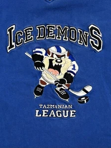 Vintage Taz Tasmanian Ice Demons Hockey Jersey Adult XL - Picture 1 of 7
