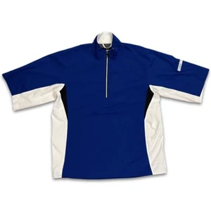 Footjoy DryJoys Hydrolite Rain Jacket Mens Small Blue 1/4 Zip Short Sleeve NWOT - Picture 1 of 6