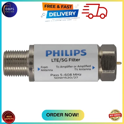 Philips LTE Filter for TV Antenna, Filters 4G 5G LTE Signal to Reduce Interferen - Image 1 of 4