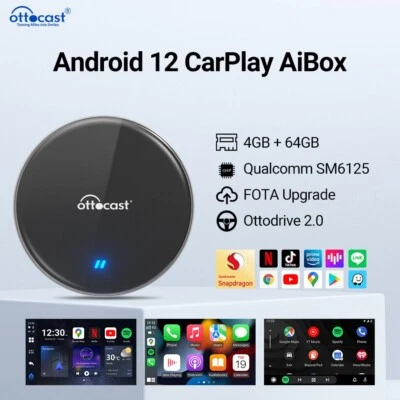 Adattatore automatico ALL-IN-1 Ottocast Ai Box P3 Lite wireless CarPlay/Android con Netflix - Immagine 1 di 4