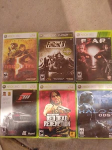 Lote de 6 juegos Xbox 360 Resident Evil Gold, Fallout 3, Forza 3, Red Dead Redem - Imagen 1 de 2