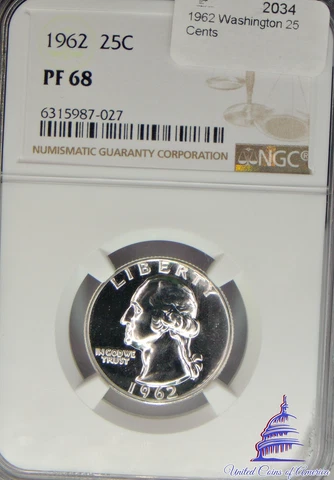 1962 Washington 25 Cents NGC PF-68 Cover