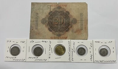 GERMANY GERMAN EMPIRE REICHSBANKNOTE 20 MARK 1914 & 5coin 1/Wilhelm /4 Empire - Image 1 of 4
