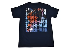 The Amazing Spiderman 2 Marvel Mens Spider-Man Glitter Print Blue Tee Shirt S, M - Picture 1 of 5