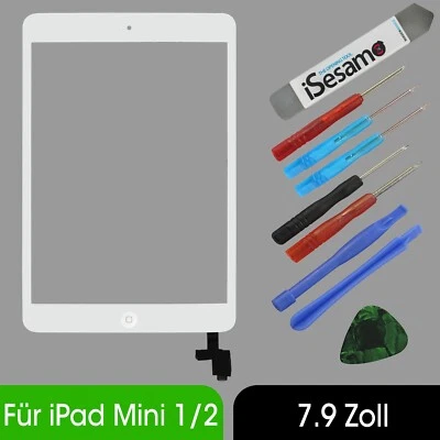 NORENDO iPad Mini 1 / 2 | Touchscreen Glas | Display Digitizer | Weiss mit iC Chip