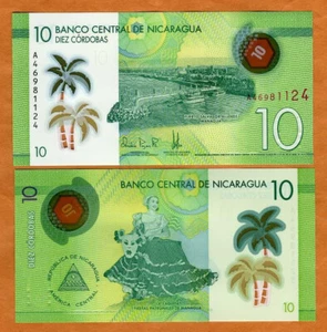 Nicaragua, 10 cordobas, 2019, P-209b, POLYMER UNC Braille - Picture 1 of 1