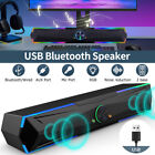LED RGB Wired Sound Bar Stereo Speakers TV Computer USB For PC Desktop Tablets