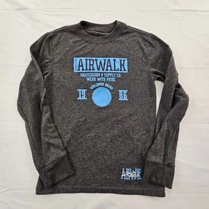 Airwalk Skateboard & Supply Gray Long Sleeve Cotton Blend T-Shirt Youth S - Picture 1 of 9