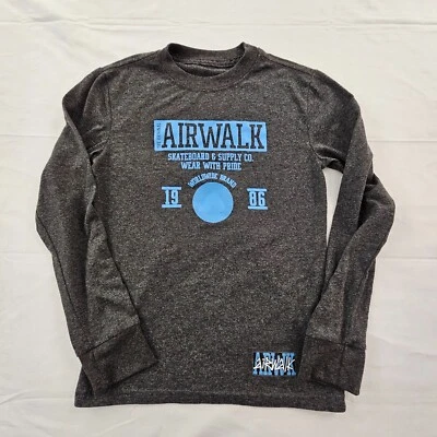 Airwalk Skateboard & Supply Gray Long Sleeve Cotton Blend T-Shirt Youth S - Image 1 of 4