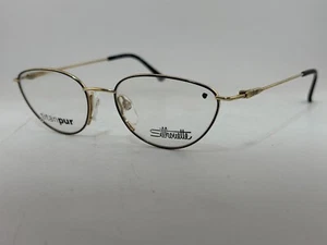 Silhouette - M 6256 /30 V 6052 53-17-135 Black & Gold Oval Eyeglass Frames - Picture 1 of 7