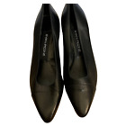 Evan-Picone Size 8M Black Pump Leather Made in Spain shoe heel 