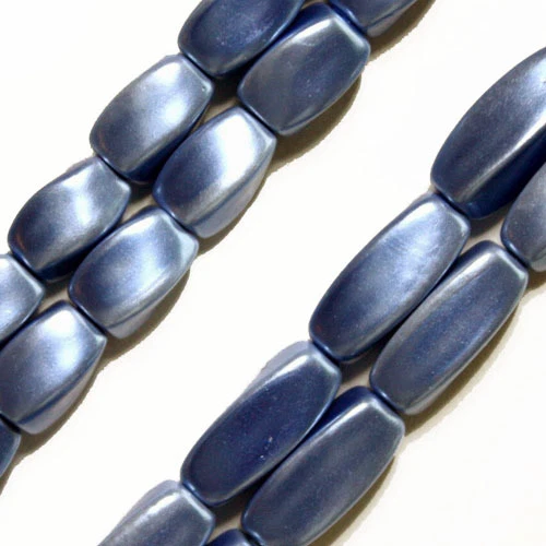 MAGNETIC HEMATITE STONE BRACELET CRAFT BEADS PEARLIZED BLUE TWIST 5X11 STR P22A - Image 1 of 1