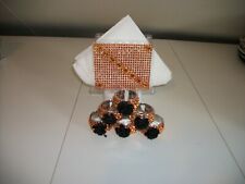 New listing
		7Pc Orange And Black Paper Tissue Holder And Napkin Rings