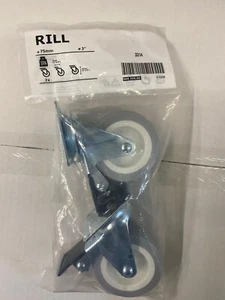 Brand New Ikea RILL Braked castor, grey, 75 mm, 568.200.00, lockable breaks - Picture 1 of 3