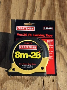 Vintage NOS Craftsman USA RARE YELLOW Heavy Duty 26' Locking Tape Measure 39675 - Picture 1 of 5